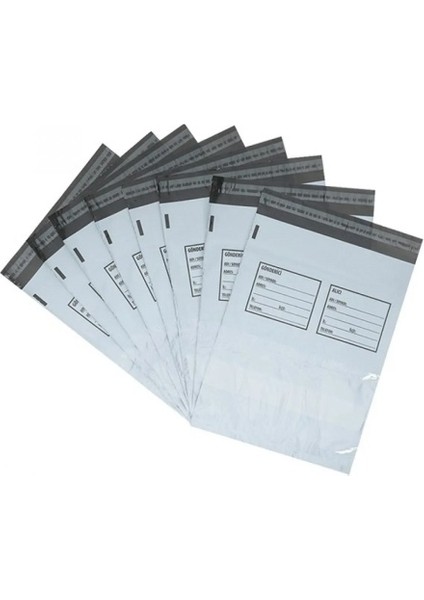 Orta Boy Cepli Kargo Poşeti 30X37+5 cm - 100 Adet (40+40=80 Mikron)