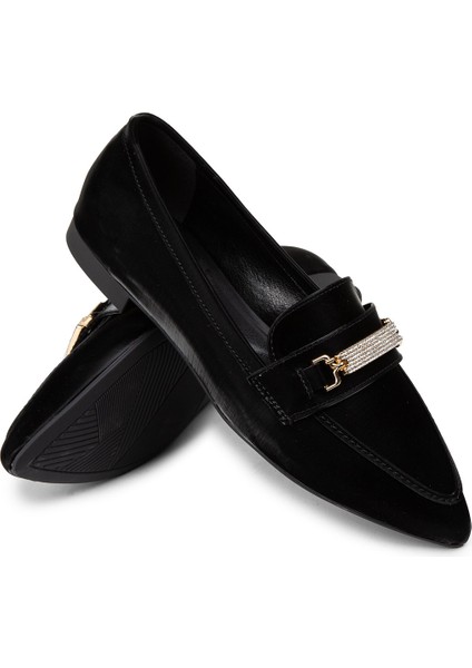 Siyah Kadın Tokalı Makosen Ayakkabı - K0552ZSYHC01 fırsatları