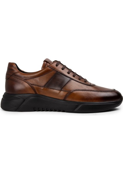 Deri Taba Rengi Erkek Sneaker Ayakkabı - 01963MTBAE02