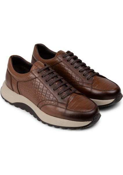 Deri Taba Rengi Erkek Sneaker Ayakkabı - 01984MTBAE01 fırsatları