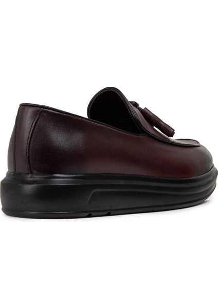 Deri Bordo Comfort Erkek Loafer - 01840MBRDP02