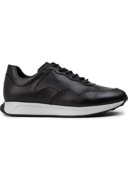 Deri Siyah Erkek Sneaker Ayakkabı - 01725MSYHE05