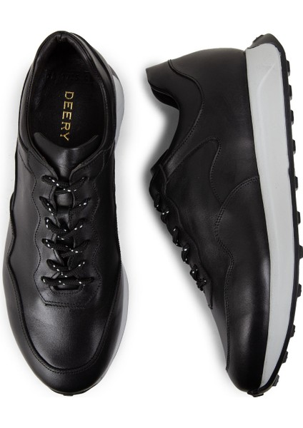 Deri Siyah Erkek Sneaker Ayakkabı - 01725MSYHE05 indirimleri
