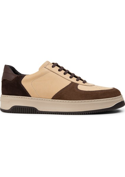 Deri Vizon Rengi Erkek Sneaker Ayakkabı - 01965MVZNE04