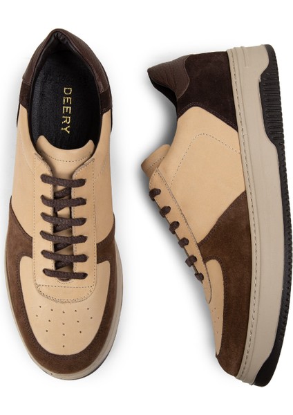 Deri Vizon Rengi Erkek Sneaker Ayakkabı - 01965MVZNE04 fırsatları