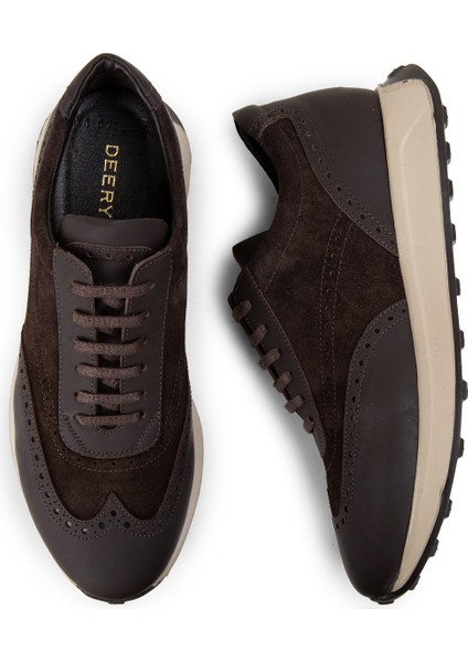 Süet Kahverengi Erkek Sneaker Ayakkabı - 00750MKHVE06