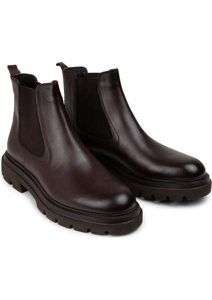 Hakiki Deri Kahverengi Erkek Chelsea Bot - 01982MKHVE01 modelleri