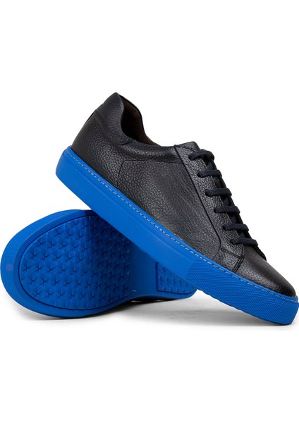 Deri Siyah Erkek Sneaker Ayakkabı - 01829MSYHC10