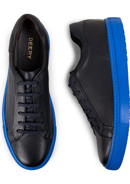 Deri Siyah Erkek Sneaker Ayakkabı - 01829MSYHC10