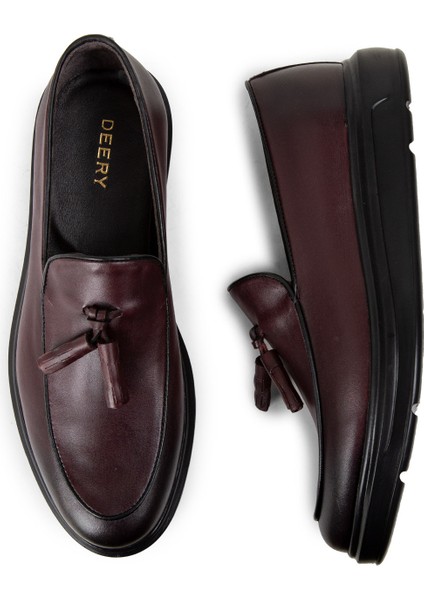 Deri Bordo Comfort Erkek Loafer - 01840MBRDP02 indirimleri