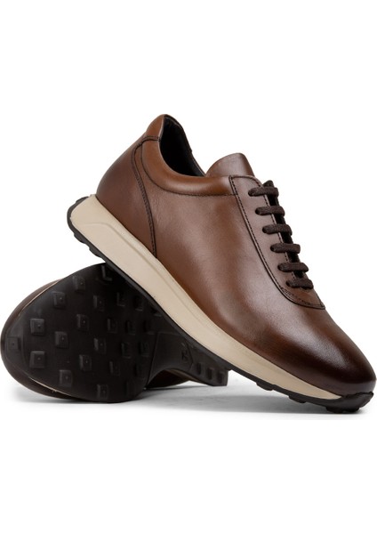 Deri Taba Rengi Erkek Sneaker Ayakkabı - 01983MTBAE01