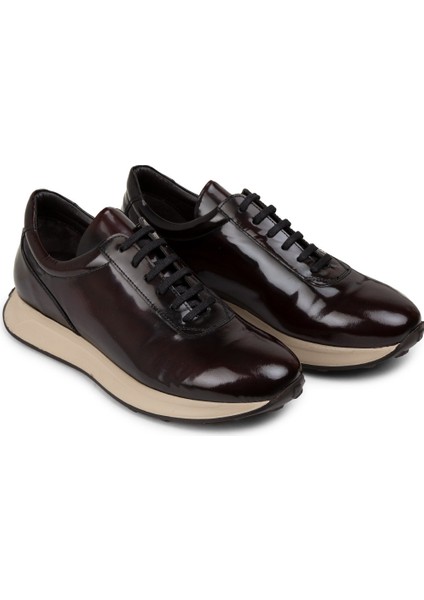 Deri Bordo Erkek Sneaker Ayakkabı - 01983MBRDE01 fırsatları