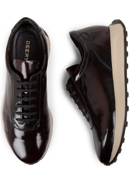 Deri Bordo Erkek Sneaker Ayakkabı - 01983MBRDE01 indirimleri