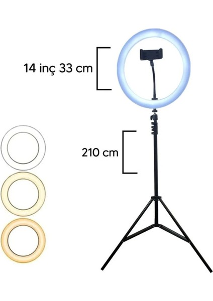 14 Inç Halka Led 210 cm Tripodlu modelleri