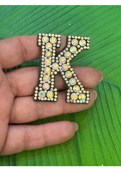5x4 cm Ütü Ile Yapışan Gümüş Renk K Harfi Arma