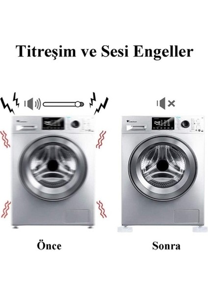 Çamaşır Makinesi Titreşim Önleyici Mobilya Yükseltici Kaydırmaz Vantuzlu Stoper Set 4 Adet