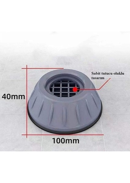 Çamaşır Makinesi Titreşim Önleyici Mobilya Yükseltici Kaydırmaz Vantuzlu Stoper Set 4 Adet