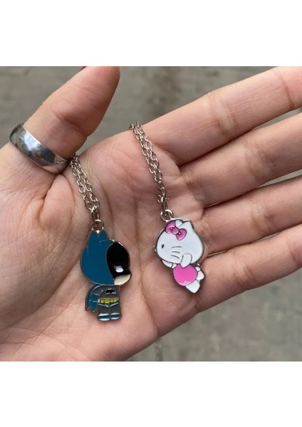 Batman & Hello Kitty 2’li Çift Kolye Seti