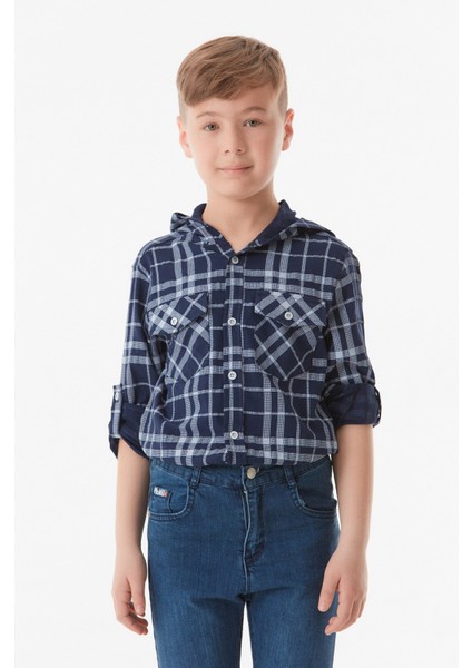 Ekose Desenli Kapüşonlu Erkek Çocuk Gömlek indirimleri