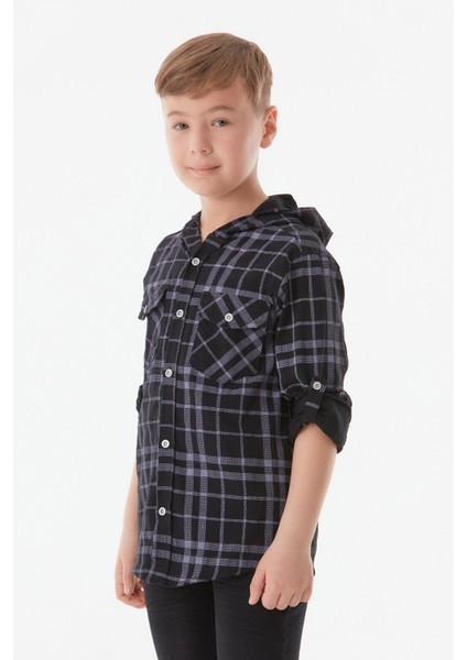 Ekose Desenli Kapüşonlu Erkek Çocuk Gömlek fiyatları