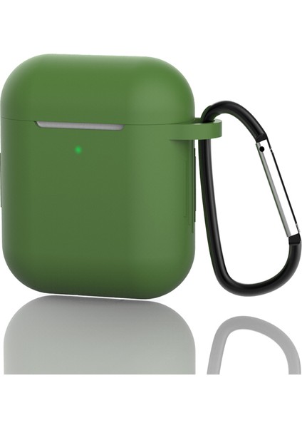 Airpod'lar Için Tokalı Silikon Koruyucu Kılıf, Şarj KUTULU(2016)/ŞARJ KUTULU(2019)-YEŞIL (Yurt Dışından) fiyatları