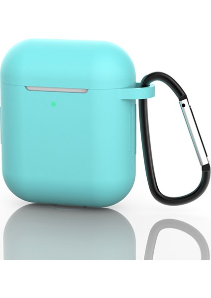 Airpod'lar Için Tokalı Silikon Koruyucu Kılıf ve Şarj KUTUSU(2016)/ŞARJ KUTUSU(2019)-CYAN (Yurt Dışından) fiyatları