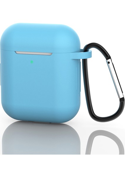 Airpod'lar Için Tokalı Silikon Koruyucu Kılıf, Şarj KUTULU(2016)/ŞARJ KUTULU(2019)-BEBEK Mavisi (Yurt Dışından) fiyatları