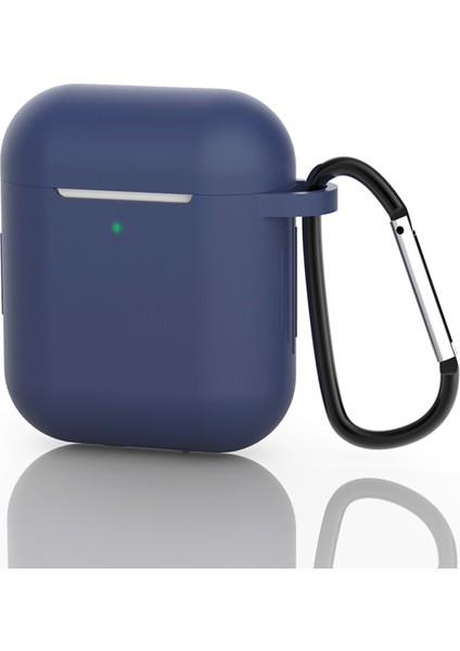 Airpod'lar Için Tokalı Silikon Koruyucu Kılıf, Şarj KUTULU(2016)/ŞARJ KUTULU(2019)-KOYU Mavi (Yurt Dışından) fiyatları