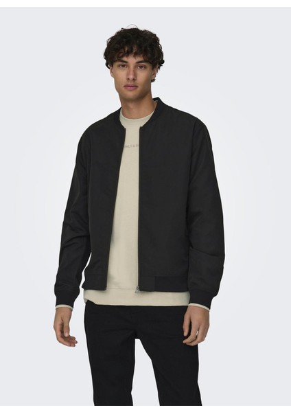 Normal Siyah Erkek Ceket Onsleon Bomber Otw Vd