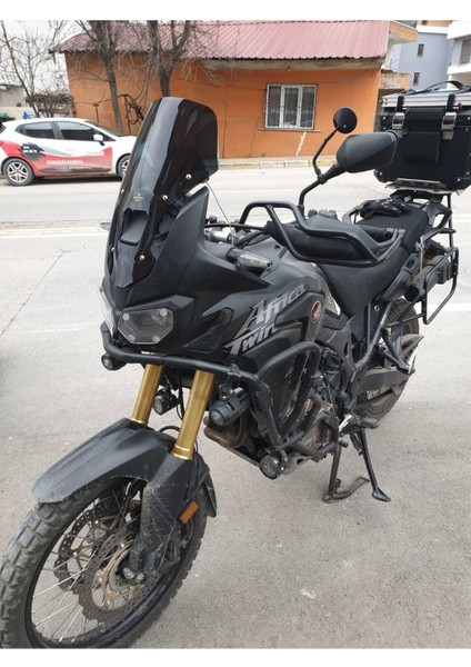 Honda Afrika Twin Crf 1000 Ön Cam 2016 2020 Modellere Uyar 45CM Siyah Renk 4mm Kısa Spor