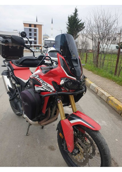 Honda Afrika Twin Crf 1000 Ön Cam 2016 2020 Modellere Uyar 45CM Siyah Renk 4mm Kısa Spor