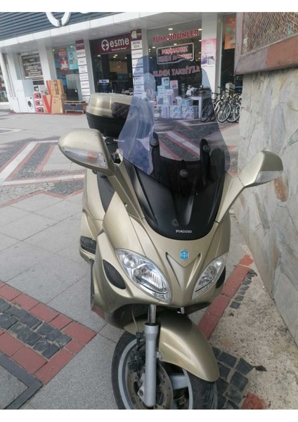 Piaggio X9  Ön Cam 2004 2007 Modellere Uyar 49CM Açıkfüme Renk   4mm Uzun Boylu