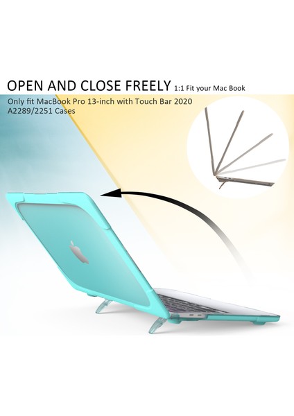 MacBook Pro 13 Inç A2251/A2289/A2338 BLUE İçin Destekleyici Stand ile Sert Pc Dizüstü Bilgisayar Kılıfı Kol Dizüstü Bilgisayar Kapağı (Yurt Dışından) fiyatları