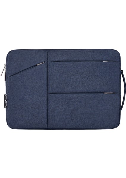 Notebook Çantası 13 Inç Dizüstü Bilgisayar Koruyucu Kılıf Cepli Taşıma Çantası Lacivert (Yurt Dışından)