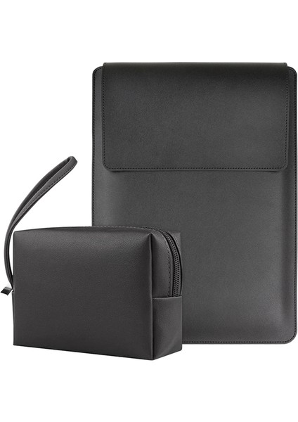 Ayarlanabilir Standlı 13 Inç Çizilmez Pu Deri Laptop Çantası + Küçük Çanta (Yurt Dışından)