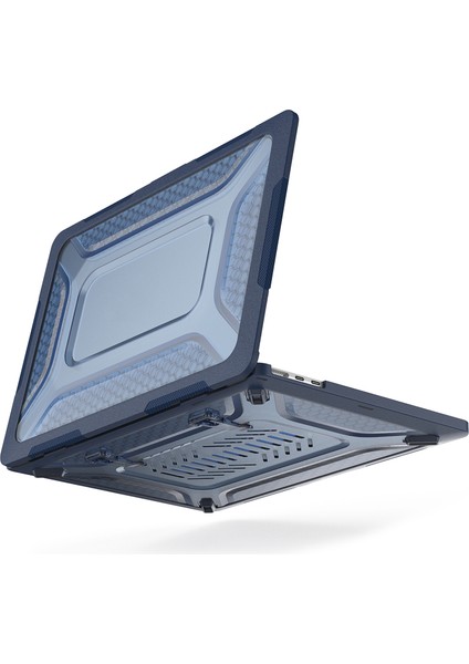 MacBook Air 13 Inç (2022) M2 A2681 Isı Dağıtımı Laptop Kılıfı Darbeye Dayanıklı Sert Pc Yumuşak Tpu Kickstand Kapak Safir (Yurt Dışından)