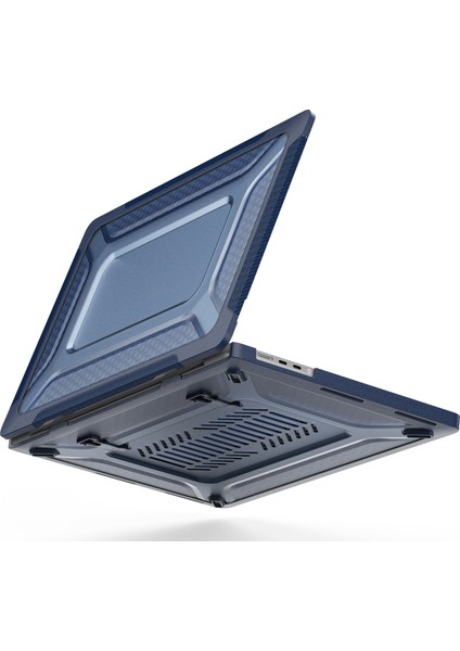 MacBook Pro 16 Inç (2021) A2485 M1 Pro/m1 Max Kickstand Darbeye Dayanıklı Laptop Kılıfı Sert Pc Yumuşak Tpu Koruyucu Kapak Safir (Yurt Dışından)