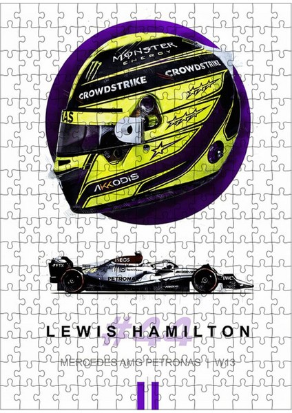 Ahşap Mdf Puzzle Yapboz Lewis Hamilton 255 Parça 35*50 cm