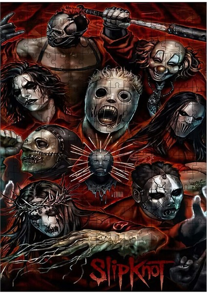 Ahşap Mdf Puzzle Yapboz Slipknot Album Kapağı 255 Parça 35*50 cm