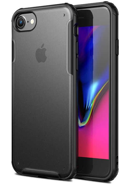 Apple iPhone 8 Kılıf Kenarı Darbeye Dayanıklı Arka Sert P.c Telefon Kılıfı