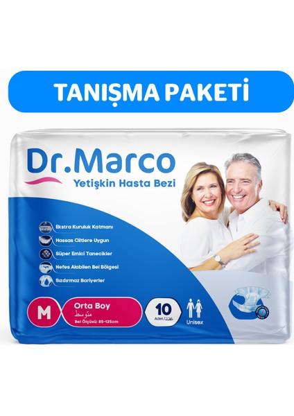 Dr Marco Dr.marco Yetişkin Bel Bantlı Hasta Bezi Medium 10 Adet