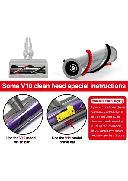 Rulo Fırça ve Yumuşak Peluş Şeritler Dyson V11 Akülü Elektrikli Süpürge Yedek Yedek Parça Aksesuarları (Yurt Dışından) modelleri