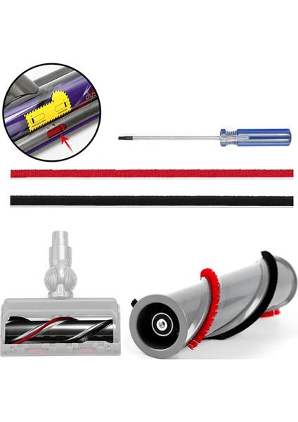 Rulo Fırça ve Yumuşak Peluş Şeritler Dyson V11 Akülü Elektrikli Süpürge Yedek Yedek Parça Aksesuarları (Yurt Dışından) fırsatları