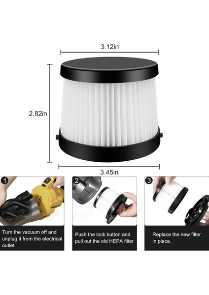 Dewalt 20V Vakumlu Kablosuz El Tipi Elektrikli Süpürgeler Için DCV501HB Filtreleri DCV501HB Hepa Filtresi DCV5011H Parçasıyla Karşılaştırılır (Yurt Dışından) modelleri