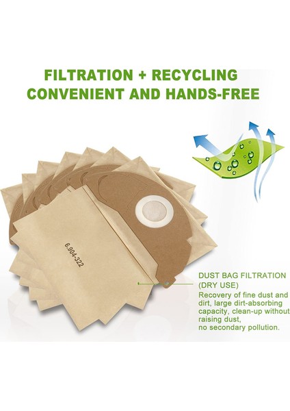 15 Adet Vakum Filtresi Toz Torbası Toplama Çöp Torbası 6904-3220 Vakum Torbaları Karcher A2004 Wd2 Elektrikli Süpürge Parçaları (Yurt Dışından) indirimleri