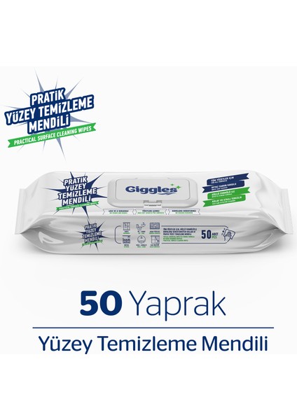 50 Adet Pratik Yüzey Temizleme Havlu - Mendil