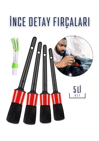 Araç Detay Temizlik Fırça Seti