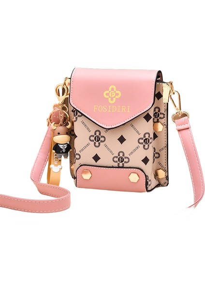 Pembe Baskılı Küçük Çanta Kadın Omuz Çantası Crossbody Çanta (Yurt Dışından)