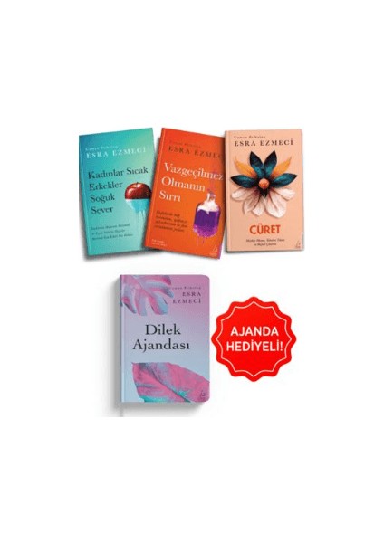 Kadınlar Sıcak Erkekler Soğuk Sever - Vazgeçilmez Olmanın Sırrı - Cüret - 3 Kitap - Esra Ezmeci + Dilek Ajanda