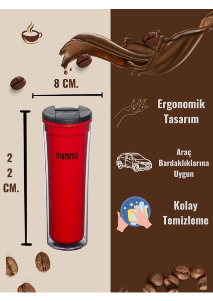 Maggie 2 Saat Sıcak Tutabilen Çift Katman Mug Bardak 450 Ml.